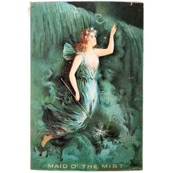 1900s Maid Of The Mist Lithograph Small Paper Piece Victorian Niagara Falls CHXB - Picture 1 of 1